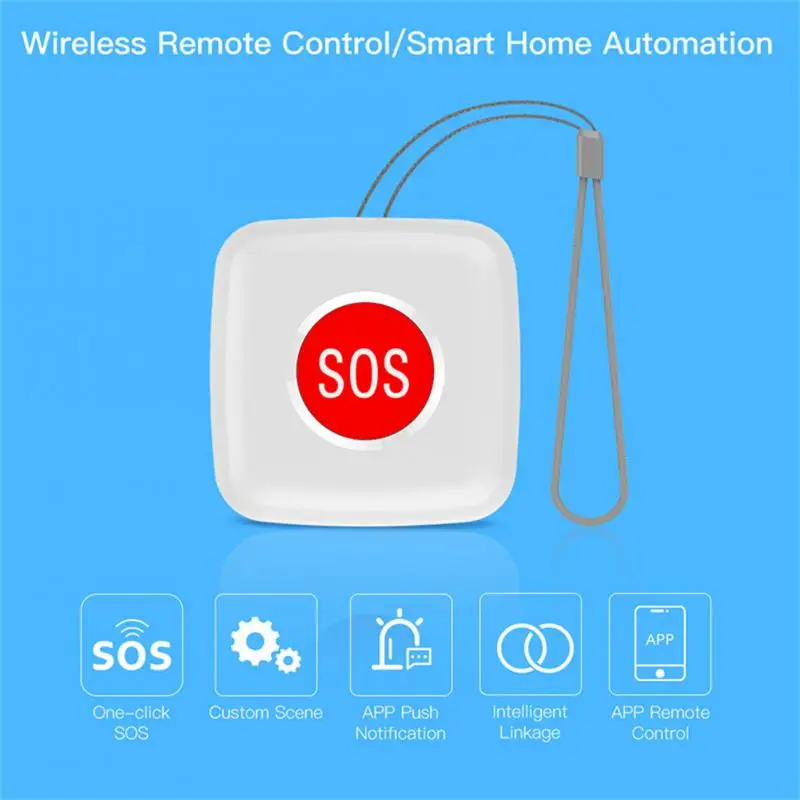 

Mini Zigbee Emergency Button Tuya Elderly Sos Alarm Intelligent Smart Scene Linkage One Click Alarm Sos Button Smart Home Diy