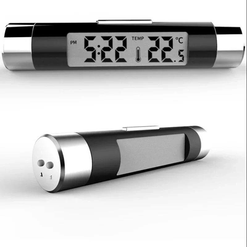 Автомобильные электронные часы-термометр с цифровым дисплеем и светодиодной