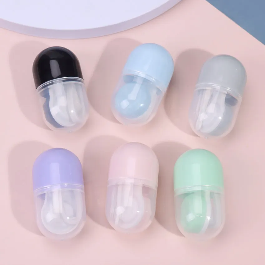 

Mini Contact Lens Case Travel Kit Pill Shape Contacts Lens Container Easy Carry With Tweezer Suction Stick Lenses Box Container