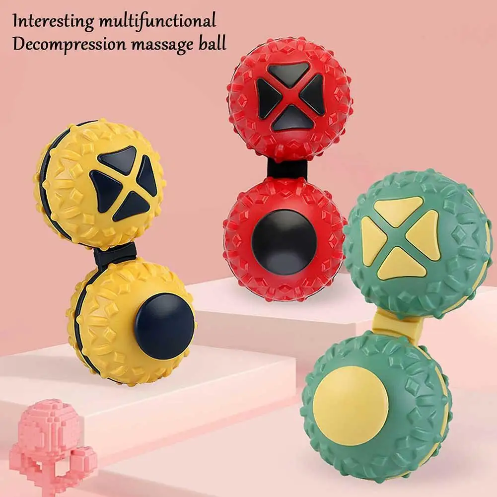 

Decompression Massage Ball with ASMR Sound 2 In 1 Connected Fingertip Gyro Massage Ball Hand Spinners Fidget Multi-function Toys