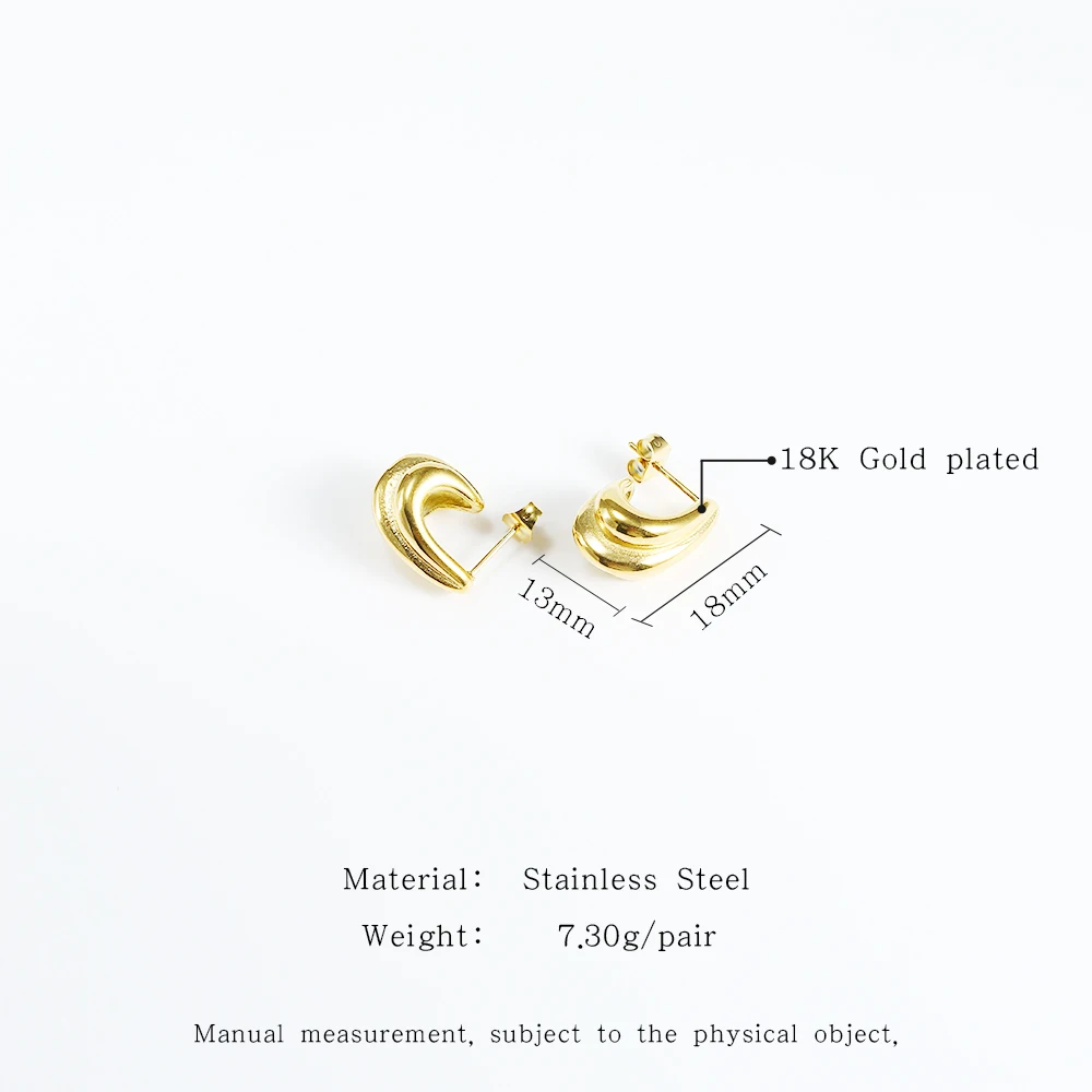 Серьги-кольца из нержавеющей стали для женщин золотой цвет высокое качество