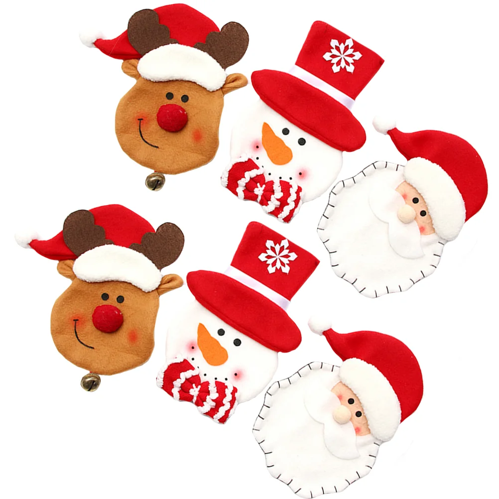 6 шт. рождественский набор столовых приборов со снеговиком и лосем декор для