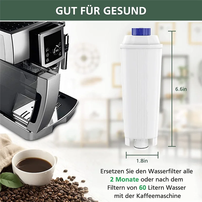 Фильтр для кофемашины в упаковке из 6 штук Delonghi Dlsc002 Ecam Esam Etam Bco Ec с смягчителем