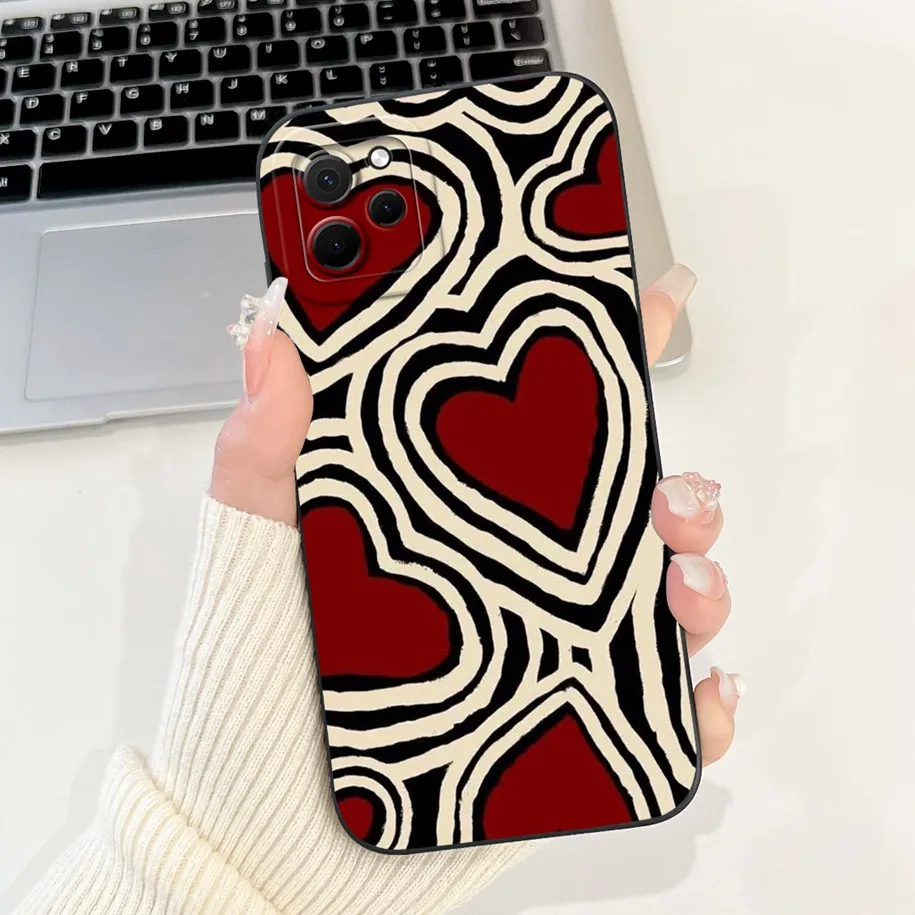 Чехол для Huawei nova Y61 популярный квадратный силиконовый мягкий чехол с цветочным