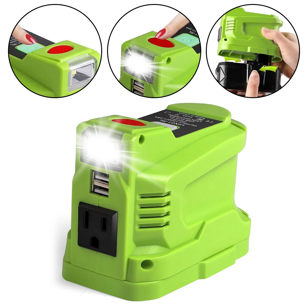 

For Ryobi Power Source Li-Ion Power Supply Inverter 150W Inverter USB DIY Adapter Portable For Notebook Razor Lights Fans Charge