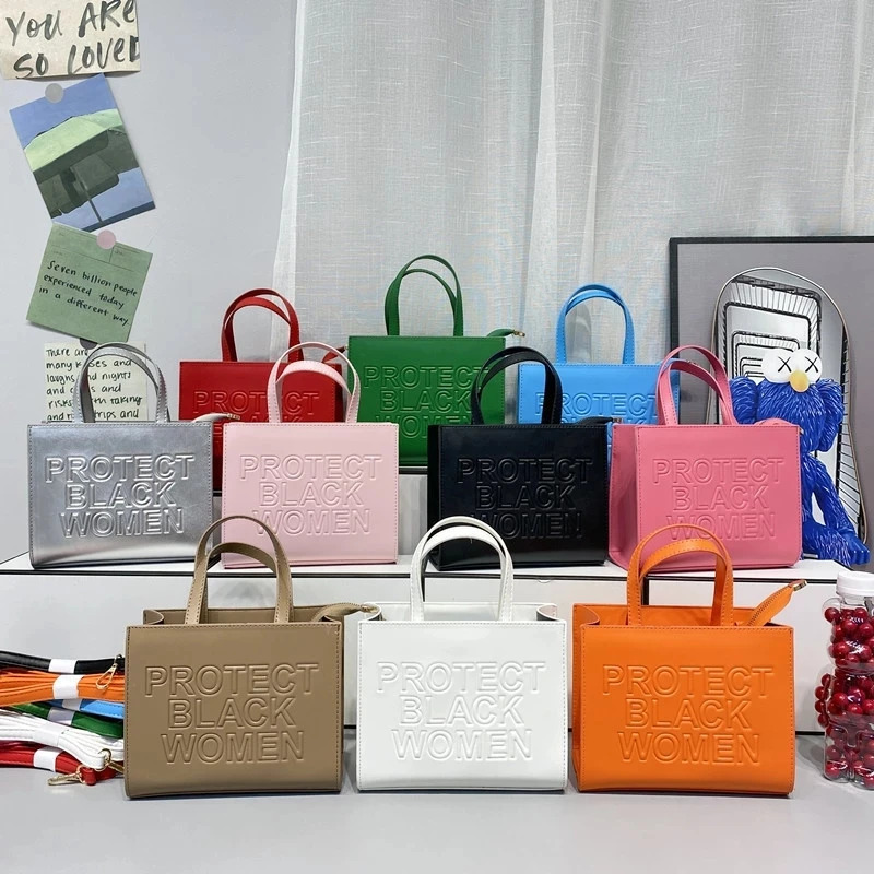 

2023 Fashion Letters Tote Bag Designer Women Handbags Luxury Pu Leather Shoulder Crossbody Bags Protect Black People Shopper Bag