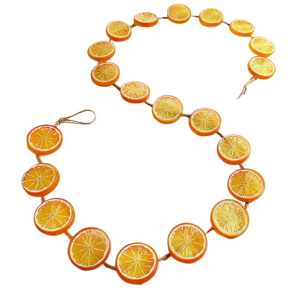 5 9 футов Рождественская гирлянда Оранжевый ломтик Деревянные бусины Гирлянда