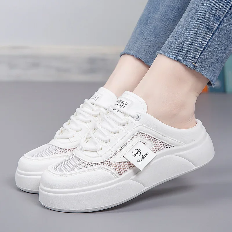 Женская летняя верхняя одежда новинка 2024 ленивые тапочки полутапочки легкие