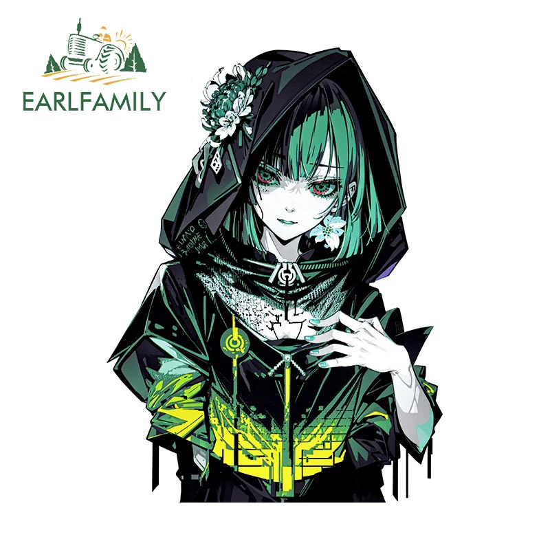 

EARLFAMILY, 13 см x 9,6 см, Готическая кукла-марионетка, автомобильная наклейка Fanart, оригинальная Волшебная переводная картинка, девушки JDM, граффити, наклейки