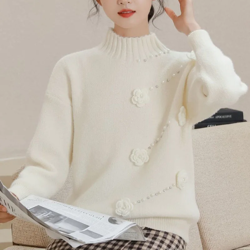 Женский однотонный пуловер из норкового флиса