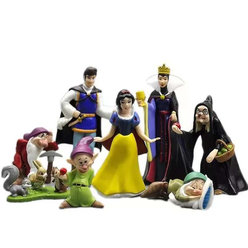 

8 Snow White and the Dwarfs Witch Prince Queen Doll Scene Cake Decoration Doll Ornament Toy Hand Model Movable Doll