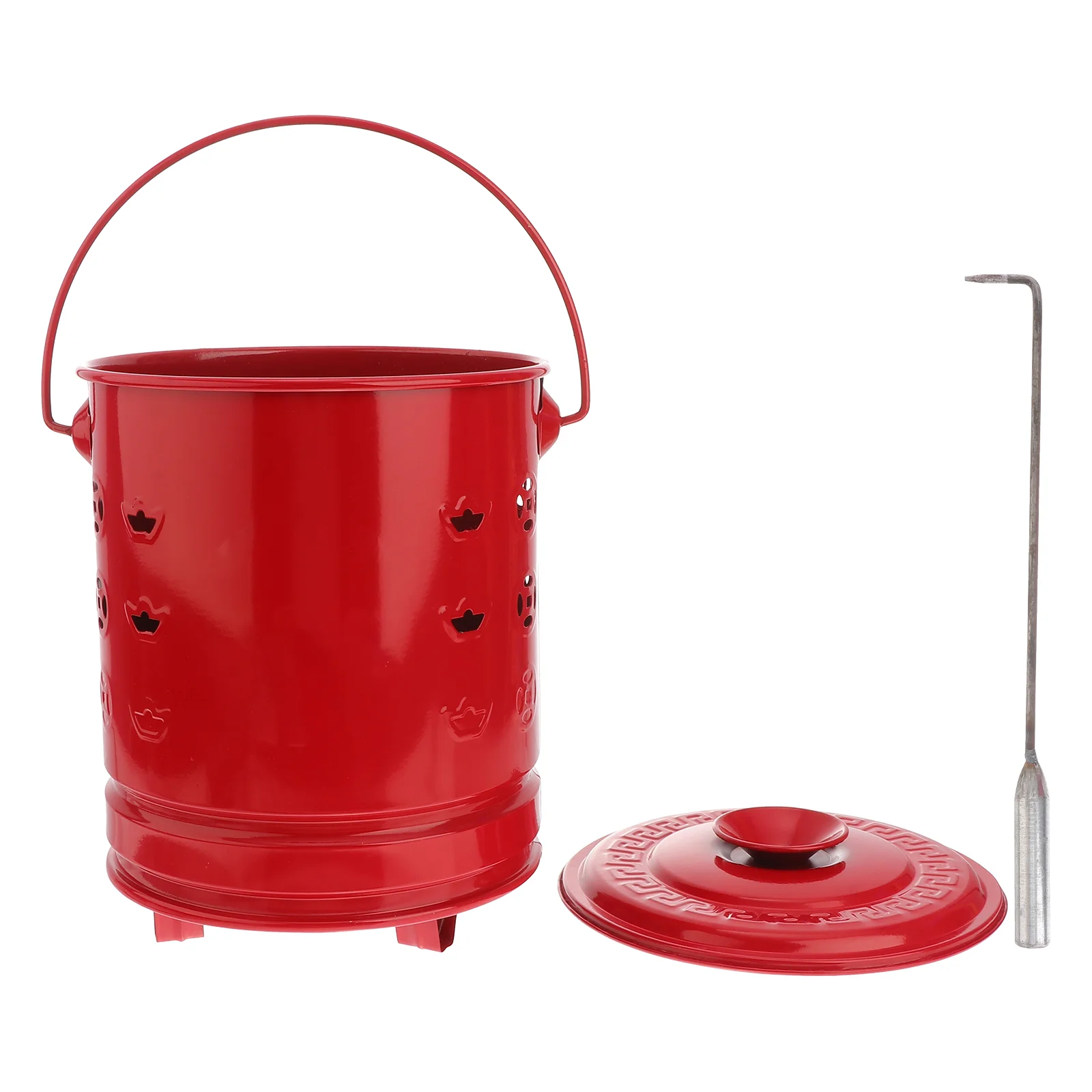 

Fire Burning Incinerator: 1 Set Fire with Burning Tongs Stainless Steel Burning Bucket for Burning Paper Home Outdoor
