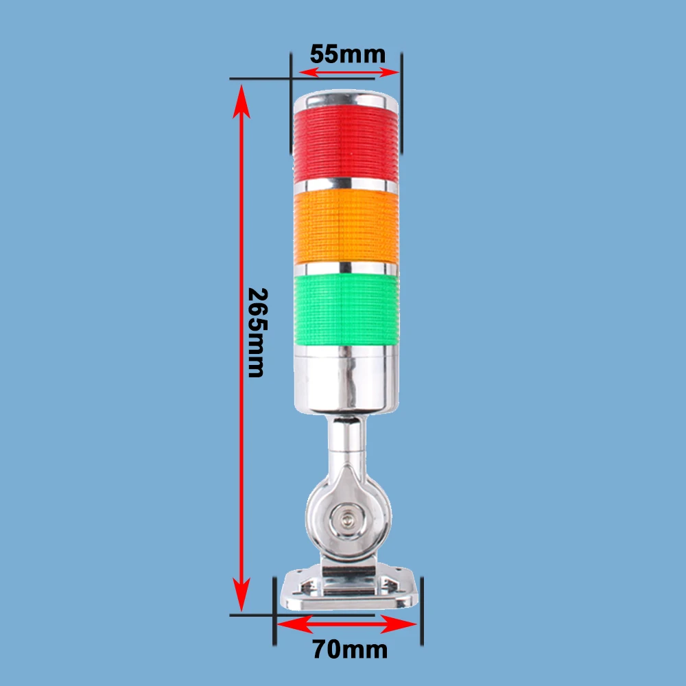 

Промышленный сигнальный светодиодный светильник 3 слоя красный