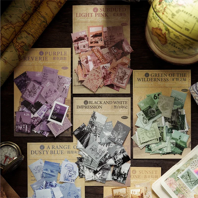 45 шт. винтажные наклейки-штампы для путешествий
