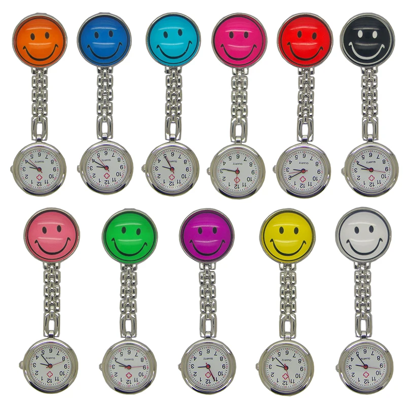 

10pcs/lot Popular Unisex Women Ladies Nurse Smile Pocket Watch Hospital Medical Doctor Alloy Case Quartz-watch Pendant Watches