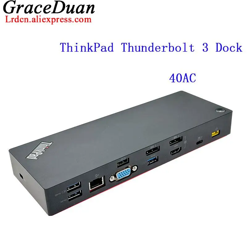 Thunderbolt 3 Dock 40AC Switch DBB9003L1 USB Type-C Docking Station 4K 60hz DP HDMI VGA RJ45 For Lenovo ThinkPad Laptop 03X7543
