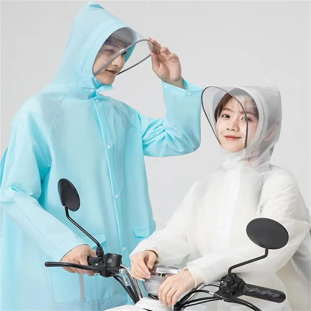 

Women Raincoat Waterproof Windproof Hood Non-disposable Raincoat with reflective strips rain cover for motorcycle Hiking Travel