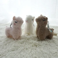 soft cotton standing alpaca toys stuffed plush doll key chain rainbow horse camel animals keychains women bags charms gifts