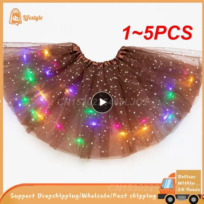 

1~5PCS Glowing Light Tutu Skirts Fairy Costume Kids Light Up Skirt Wedding Birthday Party 30cm Cosplay Princess Girl Tutu Skirts