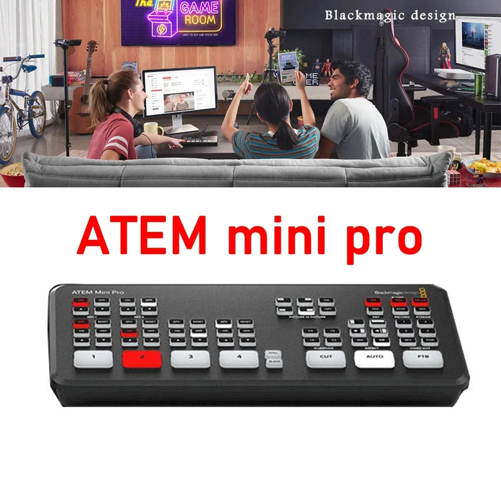 BMD ATEM Mini 4 HD MI Многооглядная запись видеомикшер-переключатель прямая трансляция