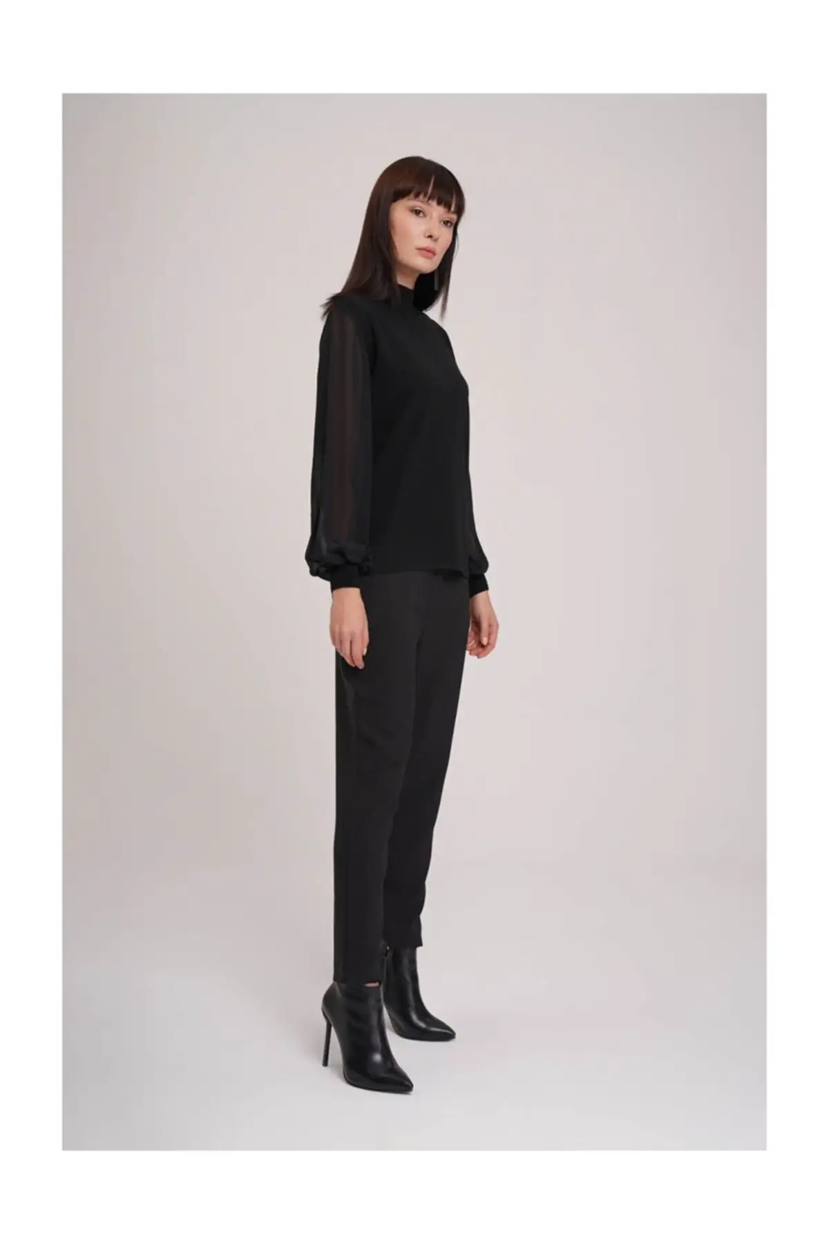 

Sleeve Chiffon Fisherman Sweater (Black) 19KGMZL1016008-BLACK Women Muslim Sweater