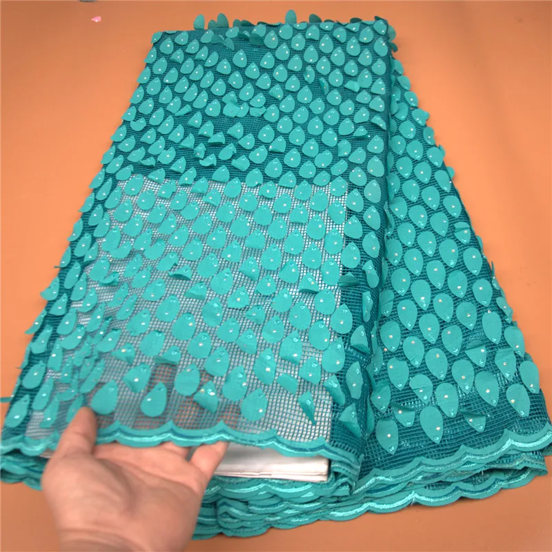 

5 Yard Newest Hot Selling French Lace With Sequins High Quality African Tulle cord Lace Net Embroidered Lace Fabric PS021902