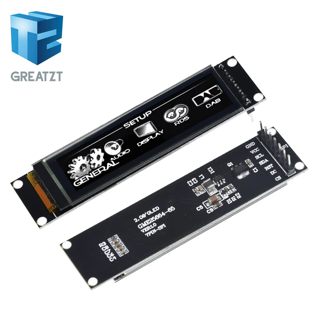 Настоящий OLED-дисплей 2 08 дюйма 256*64 25664 графический ЖК-модуль белый экран LCM-экран