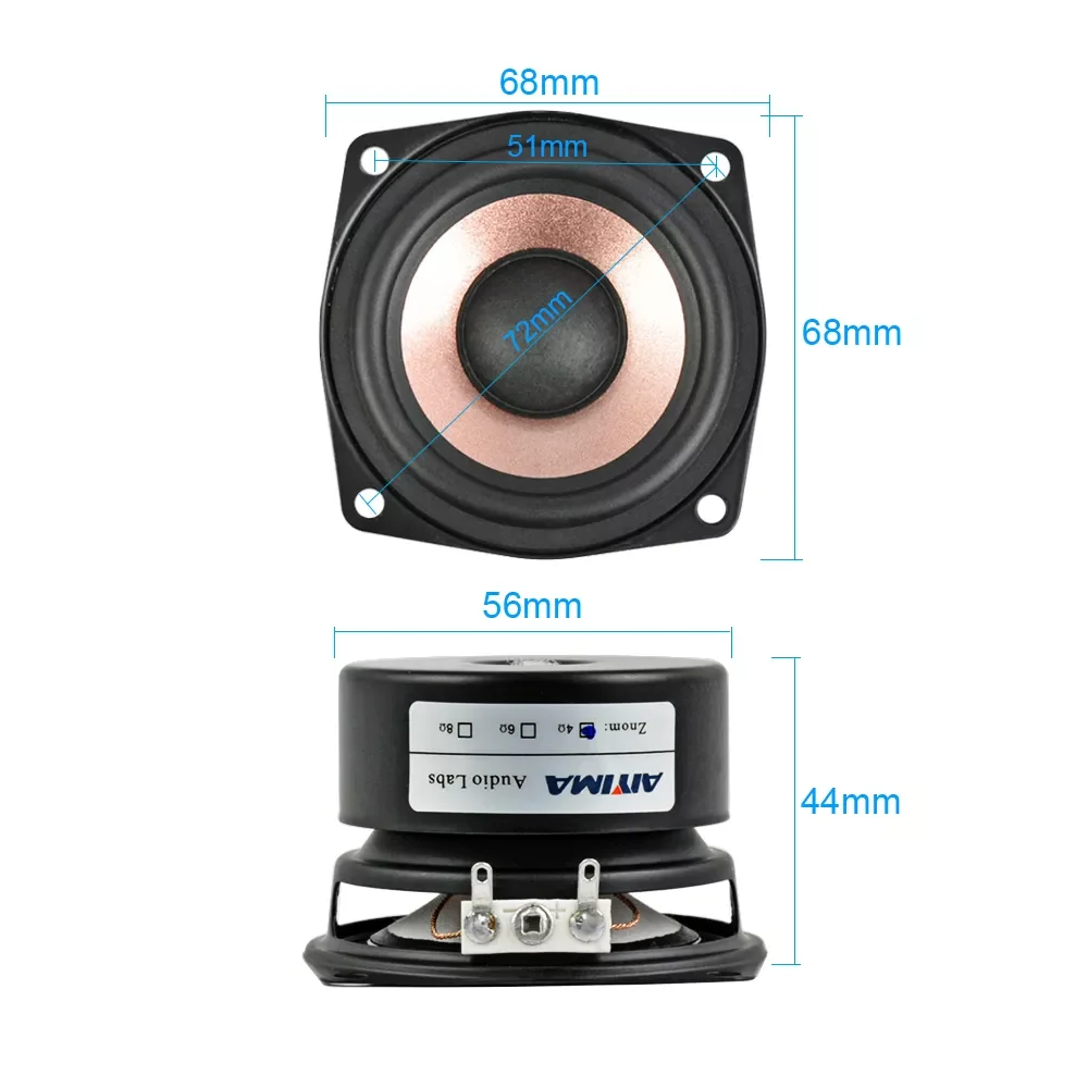 2.5 Inch Audio Speakers 4 Ohm 8 Ohm 15W HIFI Desktop Full Range Sound Speaker High Sensitivity Loudspeaker enlarge