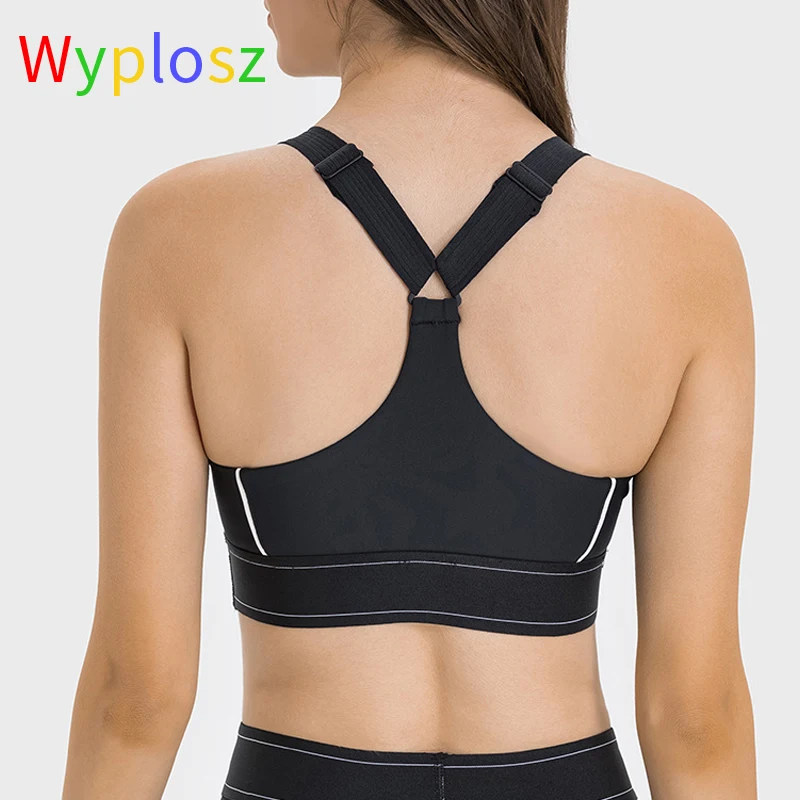 Wyplosz Sports Bras Fitness Women Push Up Training Workout Yoga Top Contrast Back Adjustable High Strength Spring Summer Running