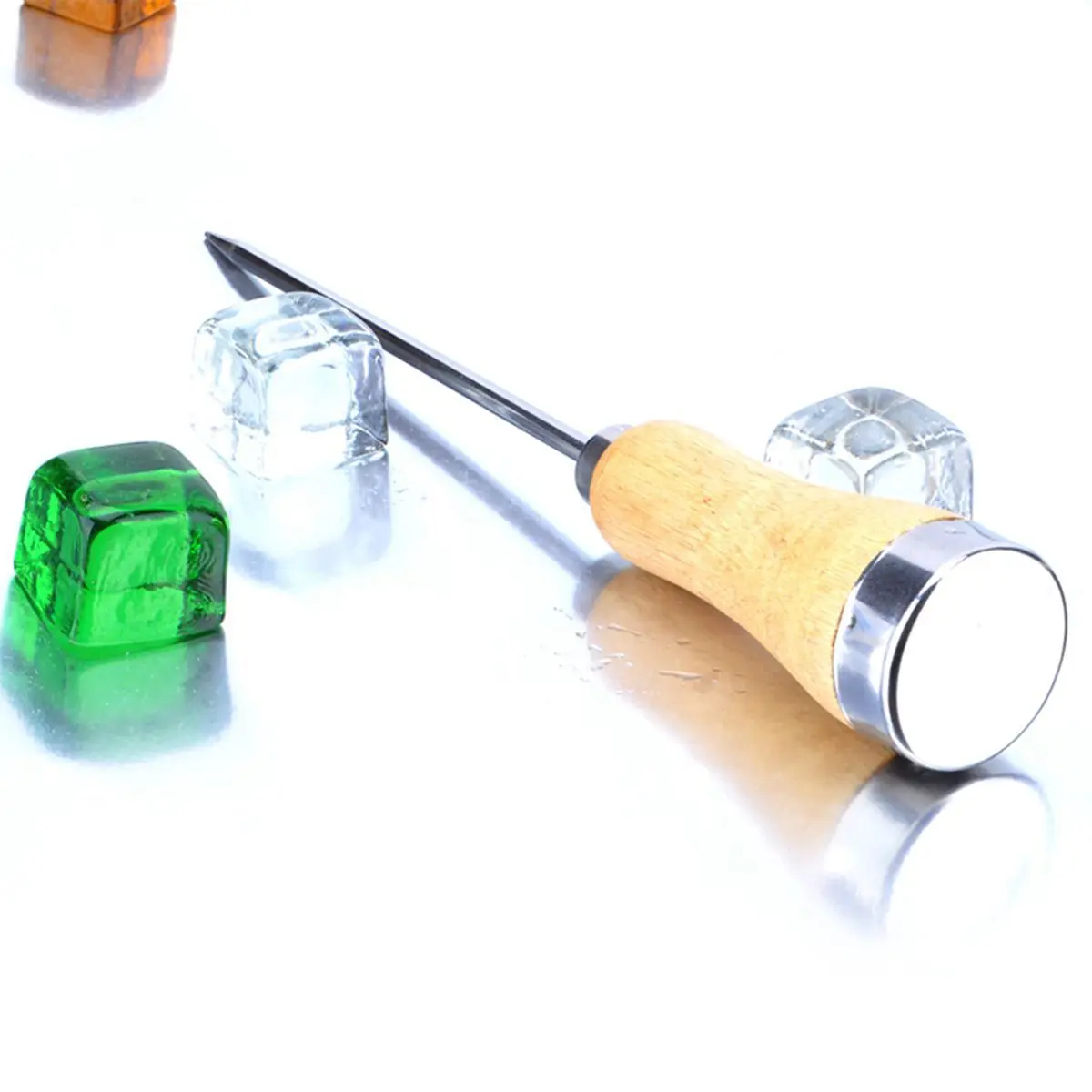 

1Pc Stainless Steel Ice Crusher With Wooden Handle Cocktail Metal Bar Household Kitchen Bar Tools