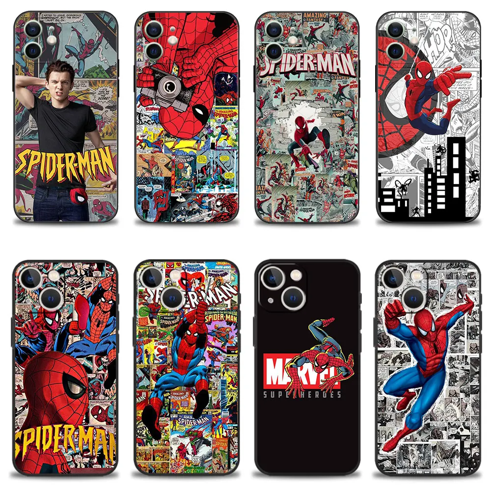 

Shockproof For iPhone 13 Pro Max XS 12 7 14 11 8 Plus XR X 6 SE 5S 5 SE2 6S SE2022 Marvel Spiderman Comics Logo Fundas