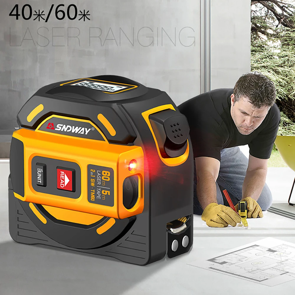 Лазерный дальномер с цифровым HD дисплеем высокоточная электронная рулетка для