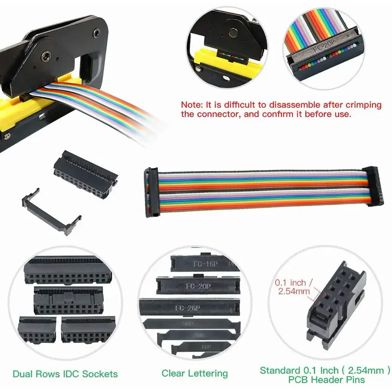 Фоторазъем Женский 10p 14p 16p 20p 34p 40 pin набор коннекторов для кабелей IDC с шагом 2 54 мм