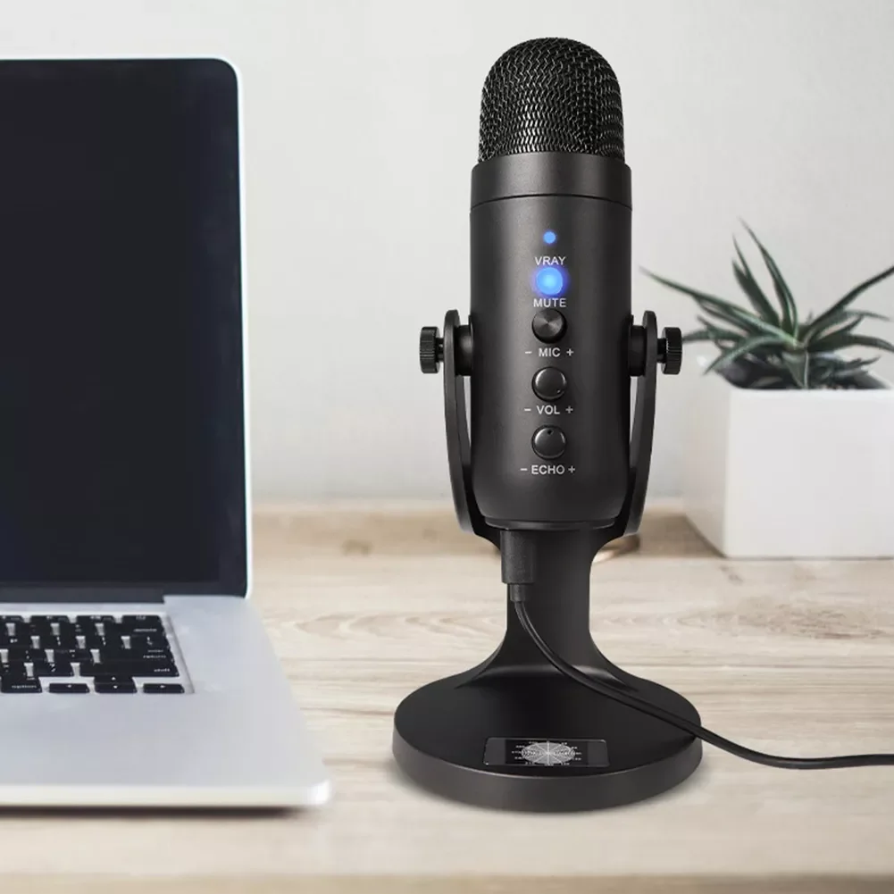 

USB Condenser Microphone Singing Gaming Recording Mic Professional Studio Microphone Wired for Computer Mobile Phone
