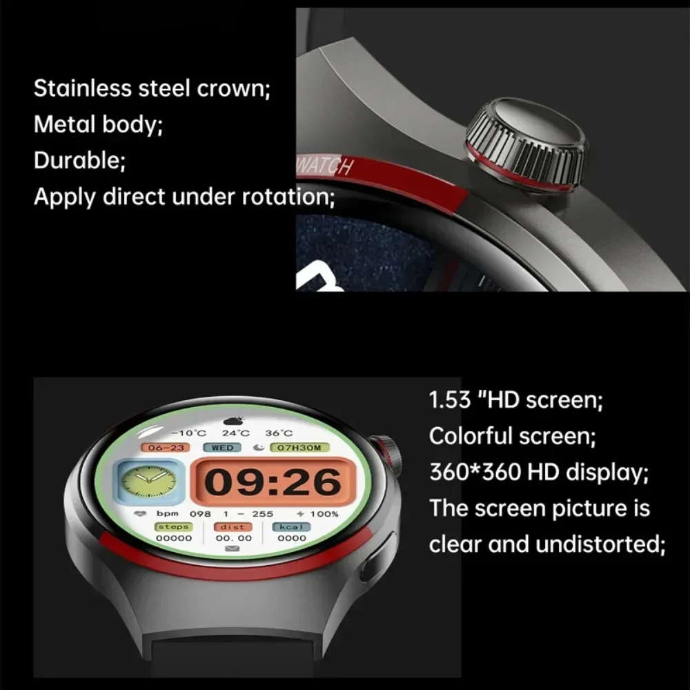 Смарт-часы AMOLED с Bluetooth-вызовом 2024 обнаружение здоровья спортивные часы на