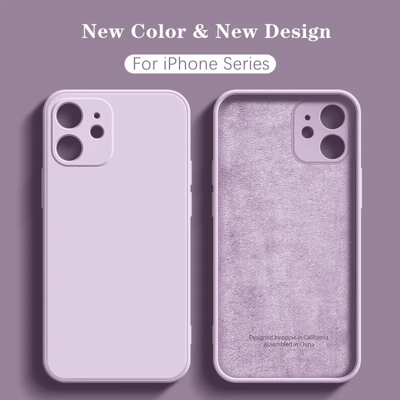 

Luxury original square liquid silicone phone case for iPhone 13 12 11 Pro Max Mini X XR XS Max 7 8 6s Plus Shockproof Soft Case
