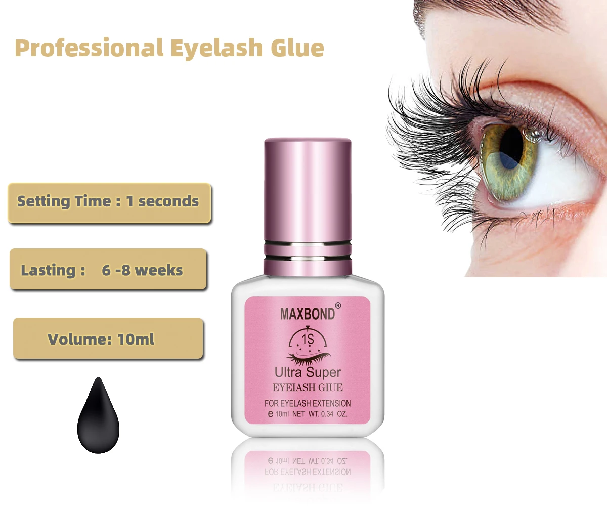 

Профессиональный клей для наращивания ресниц Maxbond 10 мл, косметические инструменты для наращивания ресниц, клей для макияжа на последние 6 недель, накладные ресницы