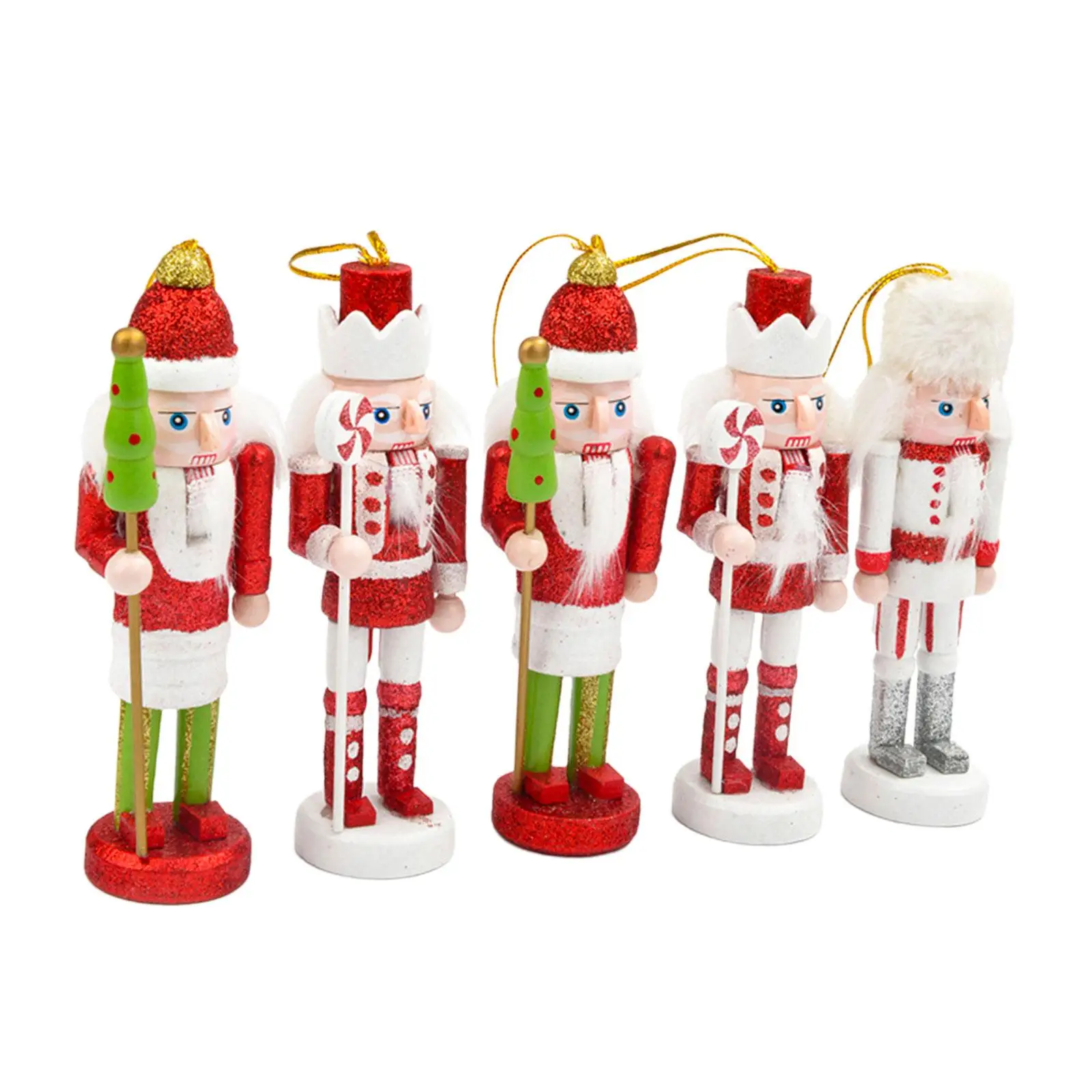 

5 Pieces Nutcracker Soldier Figurine Traditional Party Favors Nutcracker Sculptures for Car Festival Kids Gifts