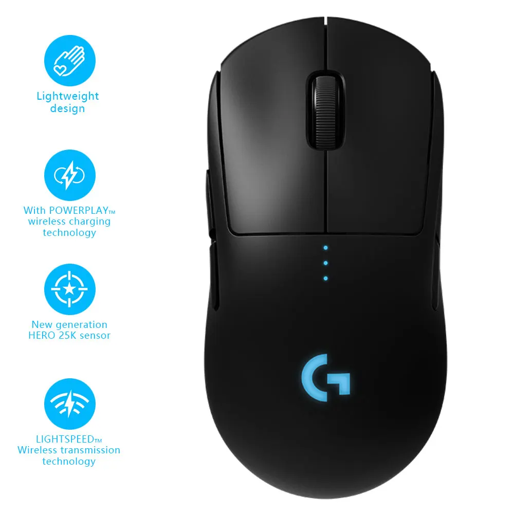 

Logitech PRO Wireless Gaming Mouse 25600 DPI RGB Dual Mode Mice 8 Button Ergonomic Mouse for Laptop Notebook Office Gamer