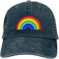 rainbow snapbac retro sports denim cap adjustable snapback casquettes unisex plain baseball cowboy fashion unisex hat