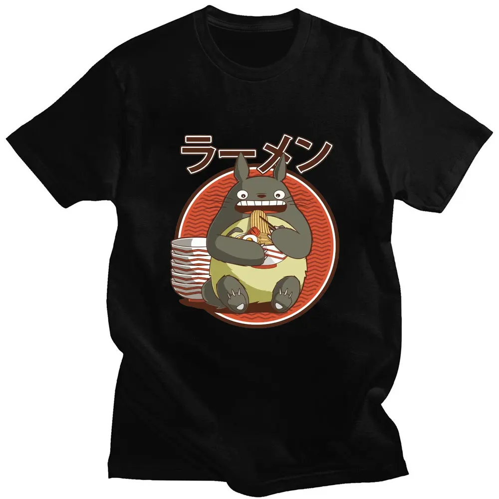 

Japan Anime My Neighbor Totoro T Shirts Men Women Cotton Funny Ramen Cartoon T-shirt Summer Oversized Short Sleeve Streetwear
