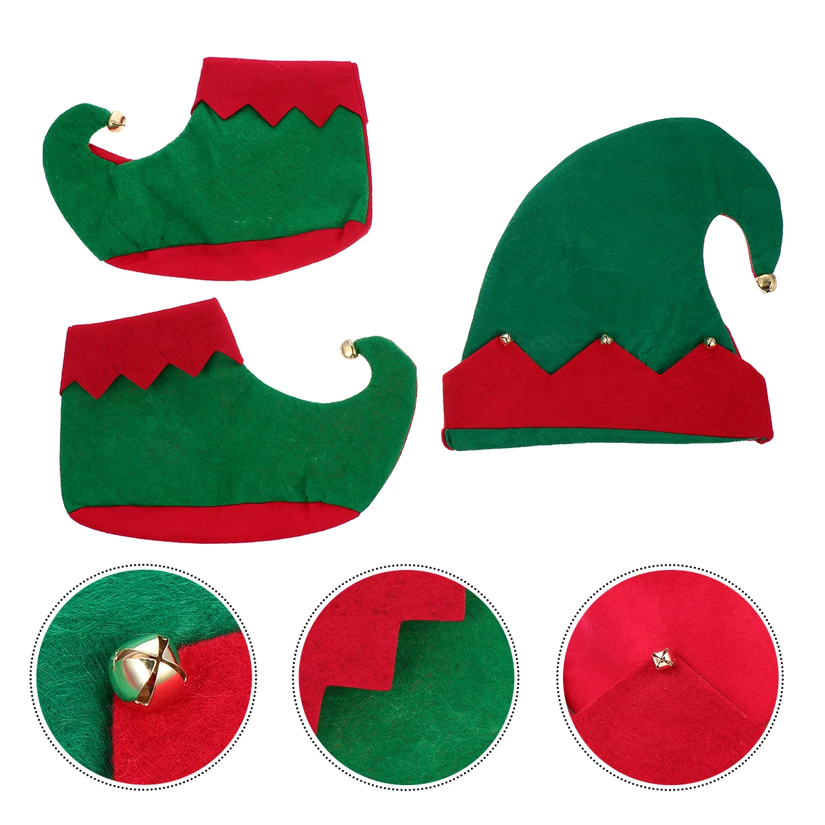 

1 Set Lovely Kids Christmas Elf Hat Shoes Prop Costume Prop