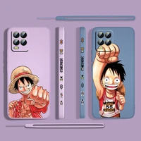 cartoon one piece luffy for oppo realme 50i 50a 9i 8 6 pro find x3 lite gt master a9 2020 liquid left rope phone case capa cover