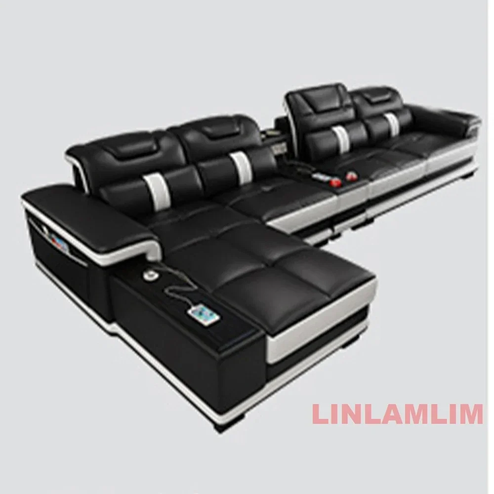 MINGDIBAO Современный итальянский секционный диван из натуральной кожи с USB и