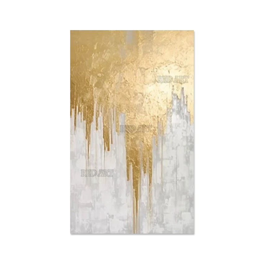 Роскошный декоративный предмет абстрактная картина Золотая фольга живопись
