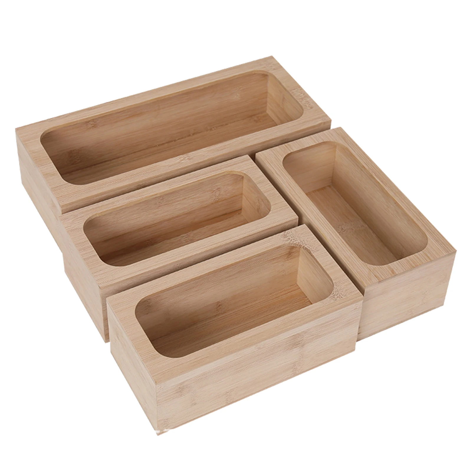 

Bamboo Ziplock Bag Storage Organizer Kitchen Food Storage Bag Organizer Holders 4 Piece Set Kitchen Drawer Organizer Holders