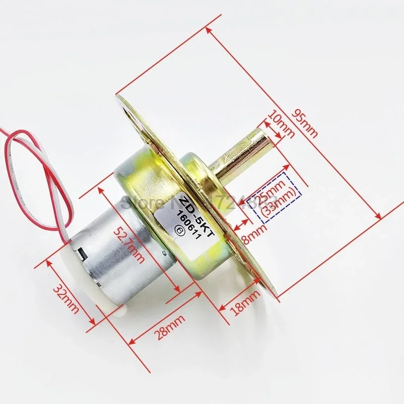 Фото Редукторный двигатель с регулятором напряжения SVC, DC12V, длина вала 25 мм и 33 мм, ZD-5KT 32ZY25 №5