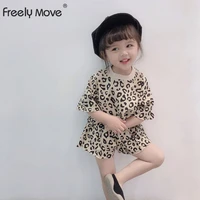 freely move 2022 summer new cotton baby clothes set boys and girl smiley print tops shorts 2pcs kids children clothing suit