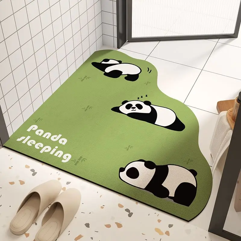 

Olanly Cartoon Bathroom Mat Irregular Diatom Mud Bath Mat Non-slip Bathroom Carpet Water Absorbent Quick Dry Shower Floor Rug