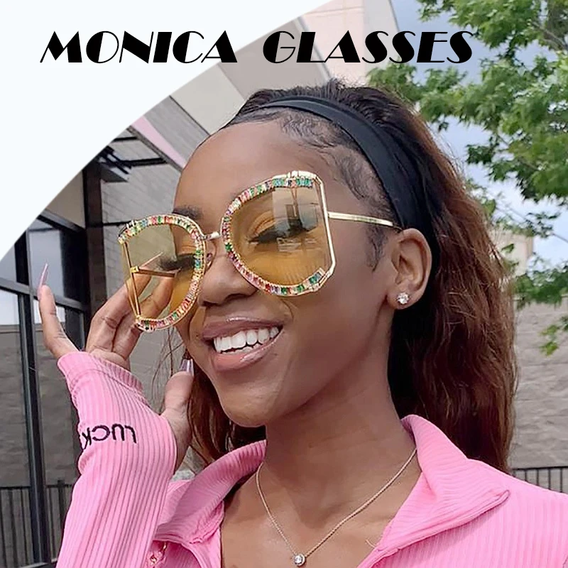 

Роскошные брендовые дизайнерские очки в полуоправе, женские квадратные солнцезащитные очки с жемчугом для женщин, очки большого размера, ж...